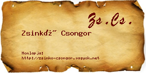 Zsinkó Csongor névjegykártya